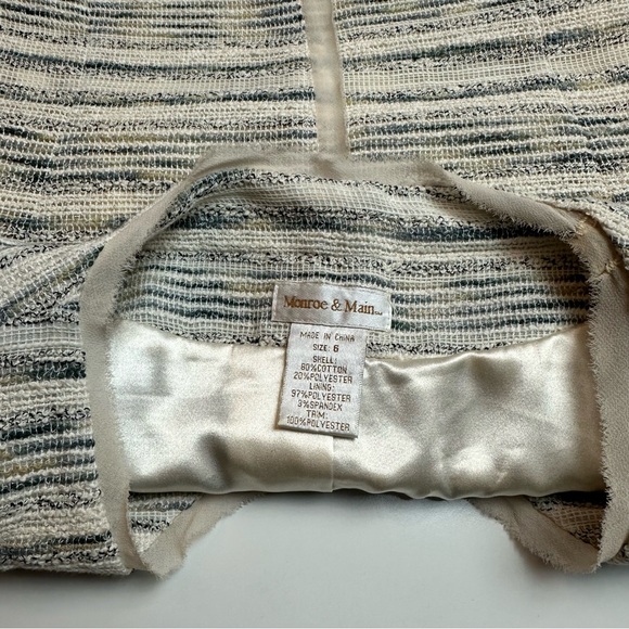 Monroe & Main Textured Stripe Blazer | Cotton Blend · Classic Work Coastal Chic - Picture 7 of 8